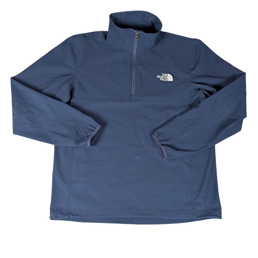 The North Face Mens Quarter Zip Pullover Navy Blue Softshell Jacket M